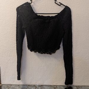 Hottopic Elegant Black Lace Blouse